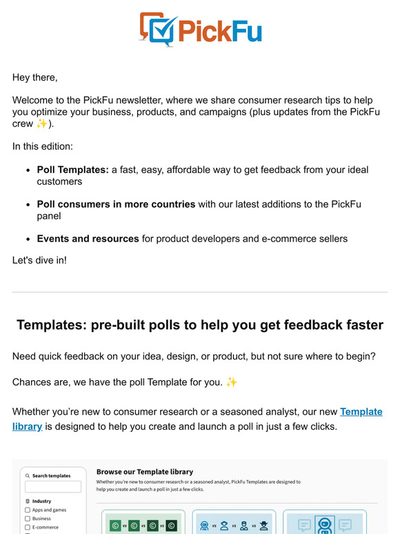 Get feedback faster with poll Templates 🪄