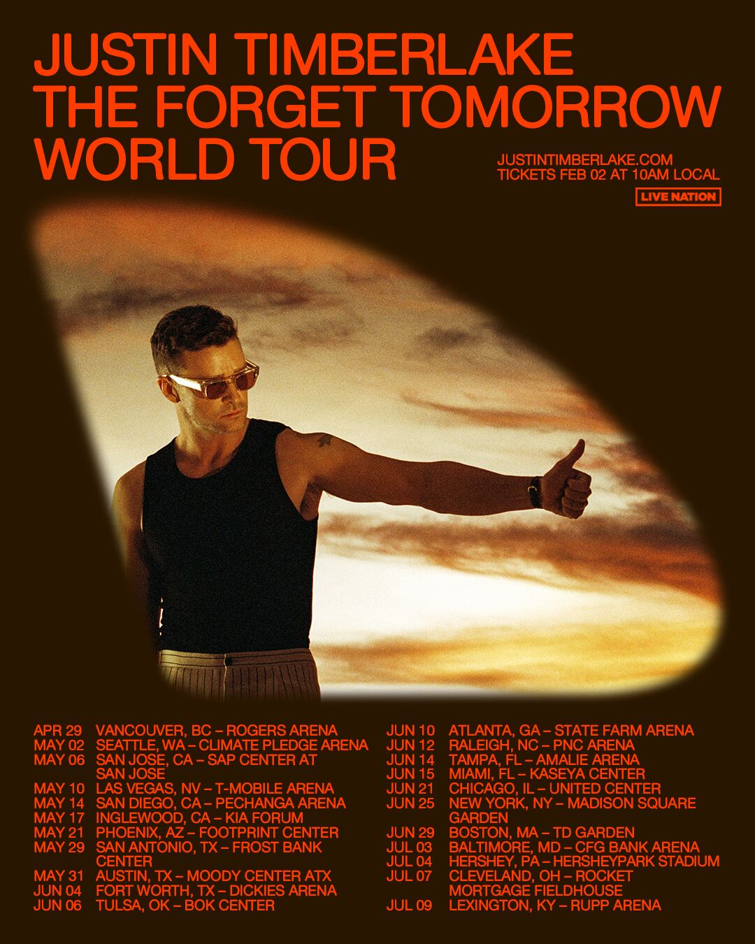 JT The Forget Tomorrow World Tour Admat 