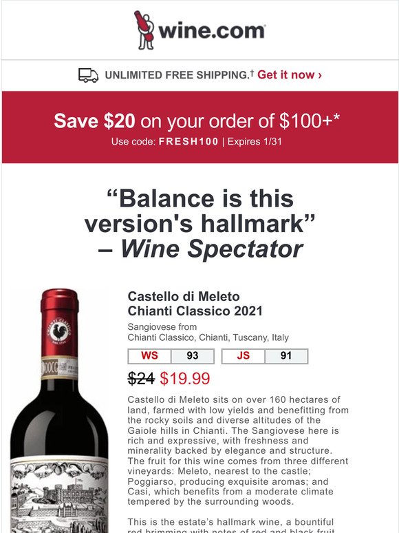 Wine Spectator 93pt Chianti Classico