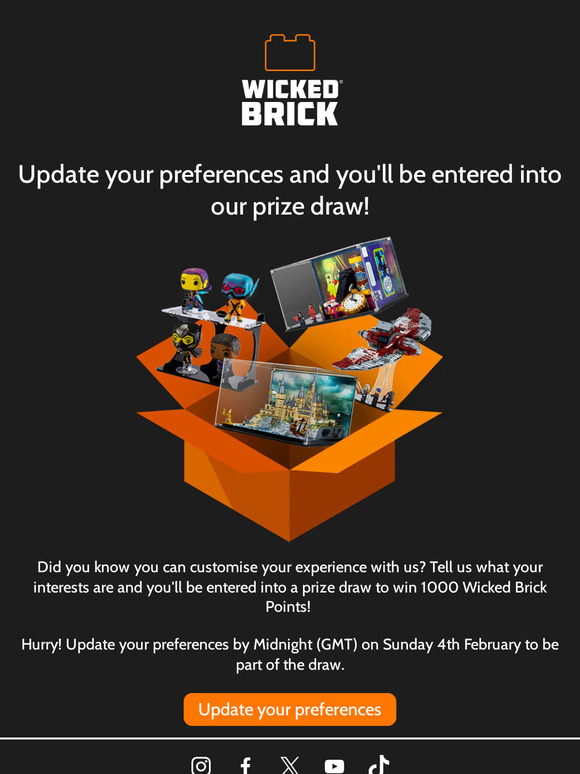 Wicked Brick Personalise your Wicked Brick journey! 🚀 Milled