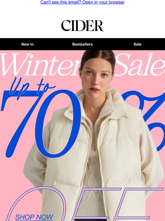 Cider Email Newsletters Shop Sales, Discounts, and Coupon Codes