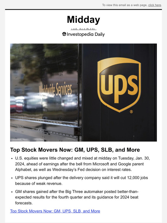 Investopedia Academy Top Stock Movers Now GM, UPS, SLB, and More Milled