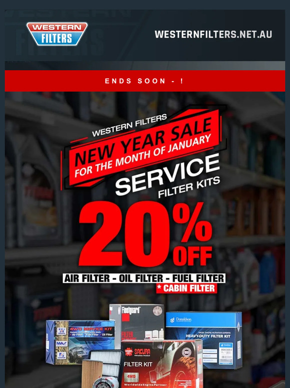 20% Off Service Filter Kits - Sale Ends Soon