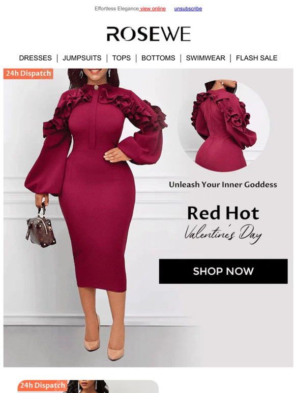 Rosewe clearance red dress