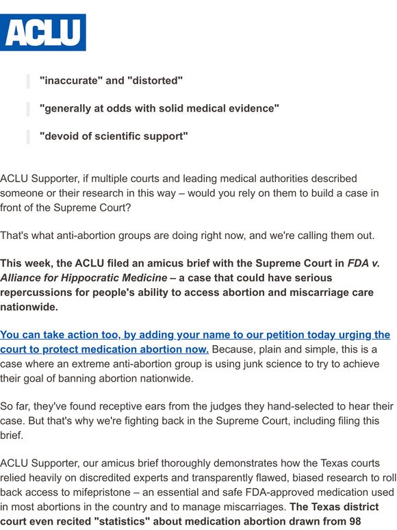 FILED: Medication abortion at the Supreme Court