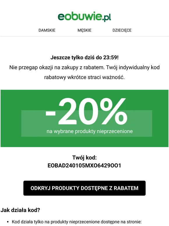 eObuwie: Pamitasz o znice -20%? | Milled
