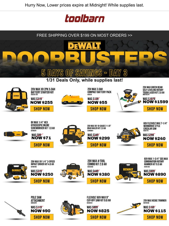 Dewalt Doorbusters Week Continues - Day 3 of Saving $$$!