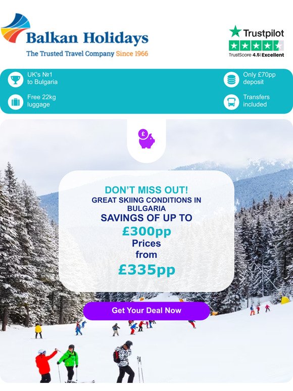 Prices from £335 – Great skiing conditions! ❄️