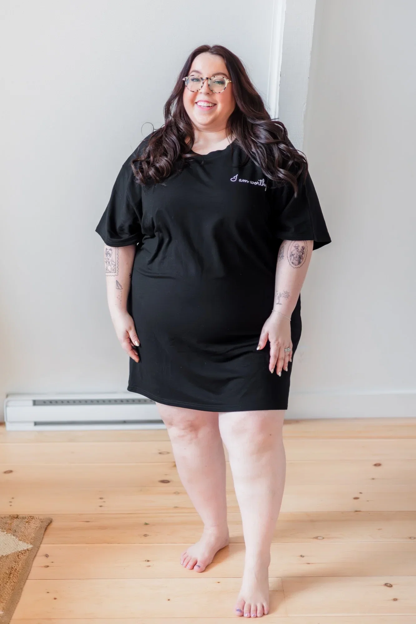 Image of Scotty T-Shirt Dress in Midnight Black