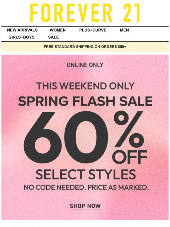 60% Off Select Styles - This Weekend Only 🌷