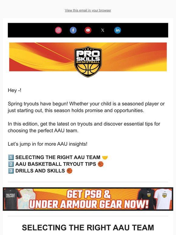 Selecting the Right AAU Team