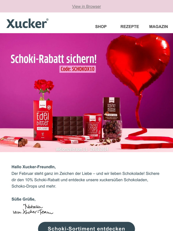 10% auf alle Xucker-Schokoladen 💝