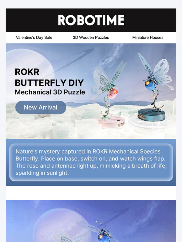 Robotime: [Rokr New Arrival] Butterfly DIY Mechanical 3D Puzzle | Milled