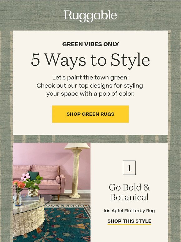 5 Ways to Style Green Rugs