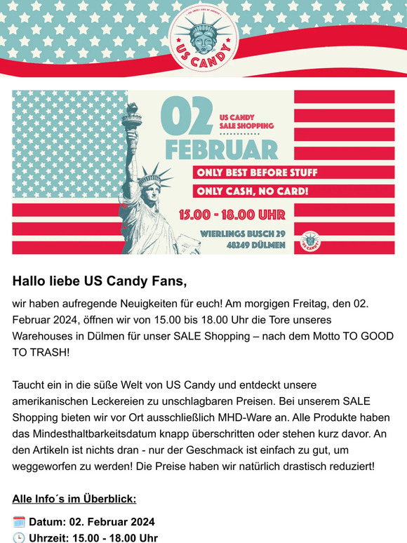 Schnäppchenalarm: US Candy Warehouse SALE! 🍭💸
