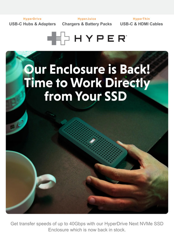 Hyper shop back in stock the world s fastest ssd enclosure milled