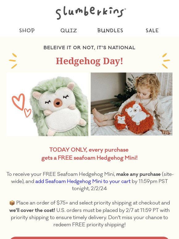FREE Hedgehog Mini with every purchase 🦔