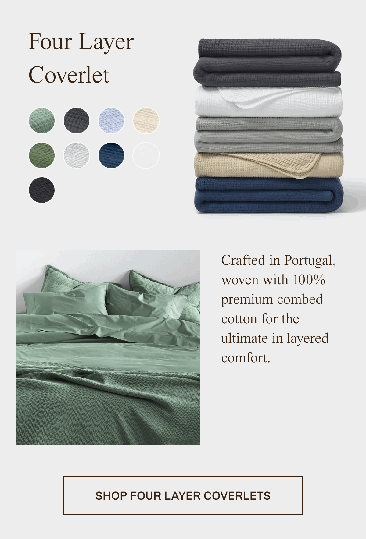 Riley Back In Stock! Four Layer Coverlets Milled