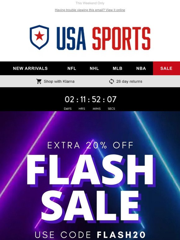 Extra 20% OFF Flash Sale Now On ⚡