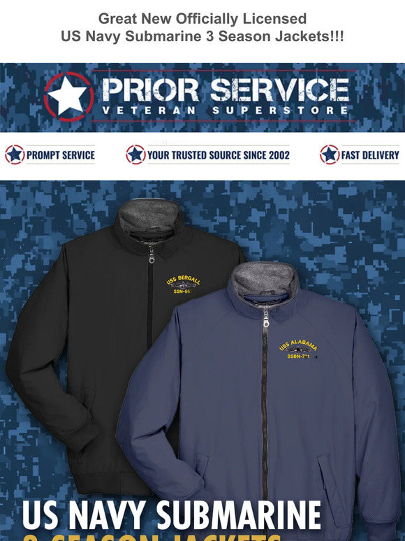 PriorService: Great New US Navy Submarine 3 Season Jackets | Milled