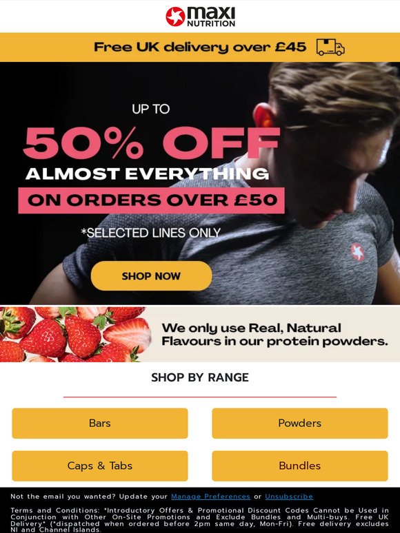 Shop up to 50% off orders over £50