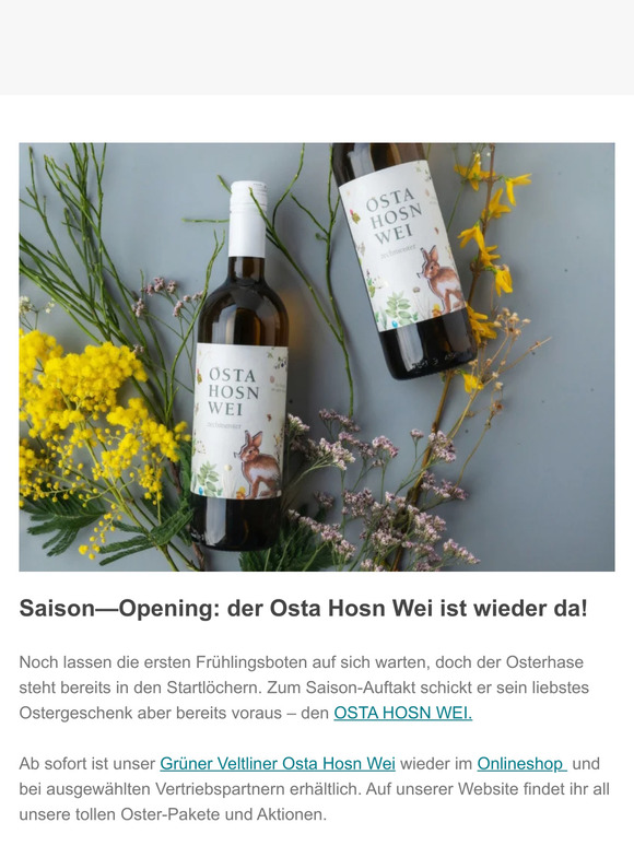 Saison—Opening: der Osta Hosn Wei ist wieder da