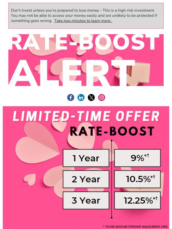 —, Unlock Your Valentine's Rate Boost - Offer end's midnight on the 14th February 2024!