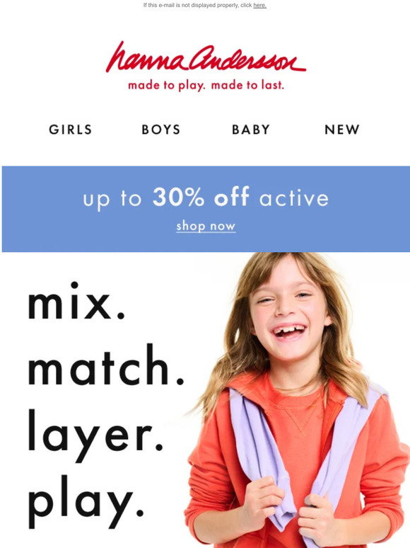 Hanna Andersson Email Newsletters: Shop Sales, Discounts, and Coupon Codes