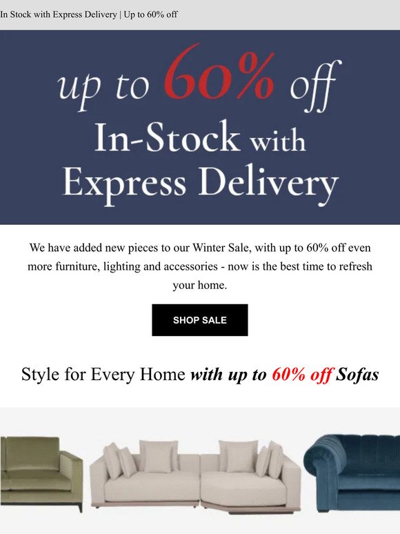 In Stock with Express Delivery | Up to 60% off