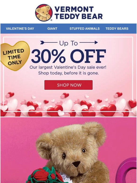 Our largest V-Day sale EVER! Up To 30% OFF!