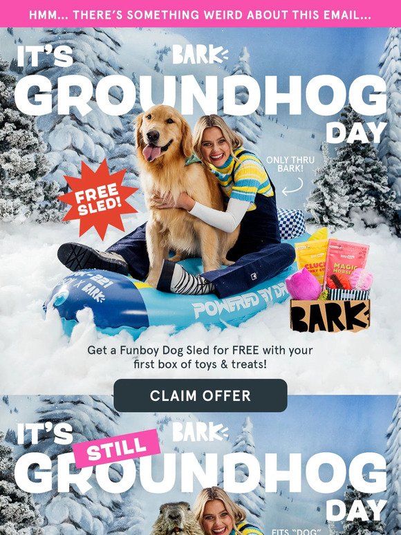 Don't trust groundhogs. Here’s a FREE dog sled.