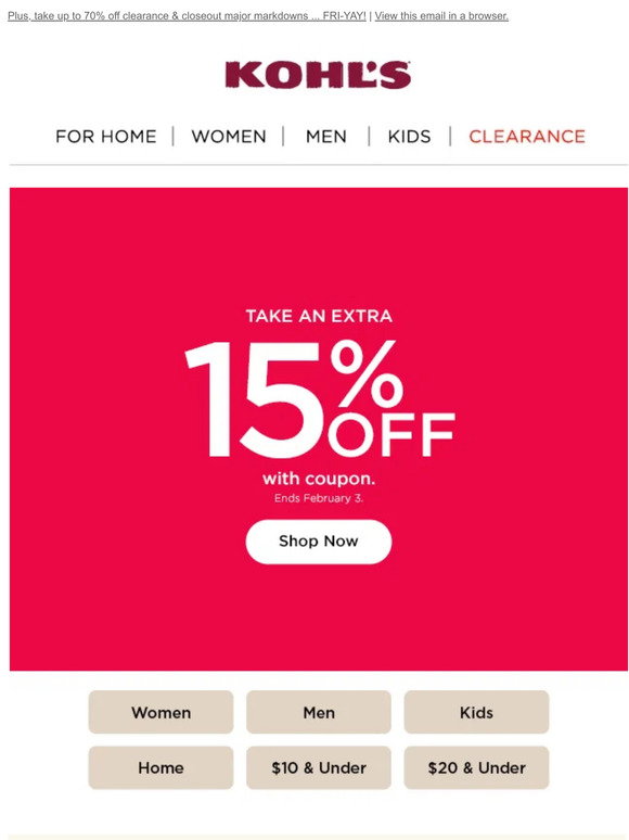 Kohl's: Cheers to 15% off &amp; all that weekend shopping 😍🛍️ | Milled