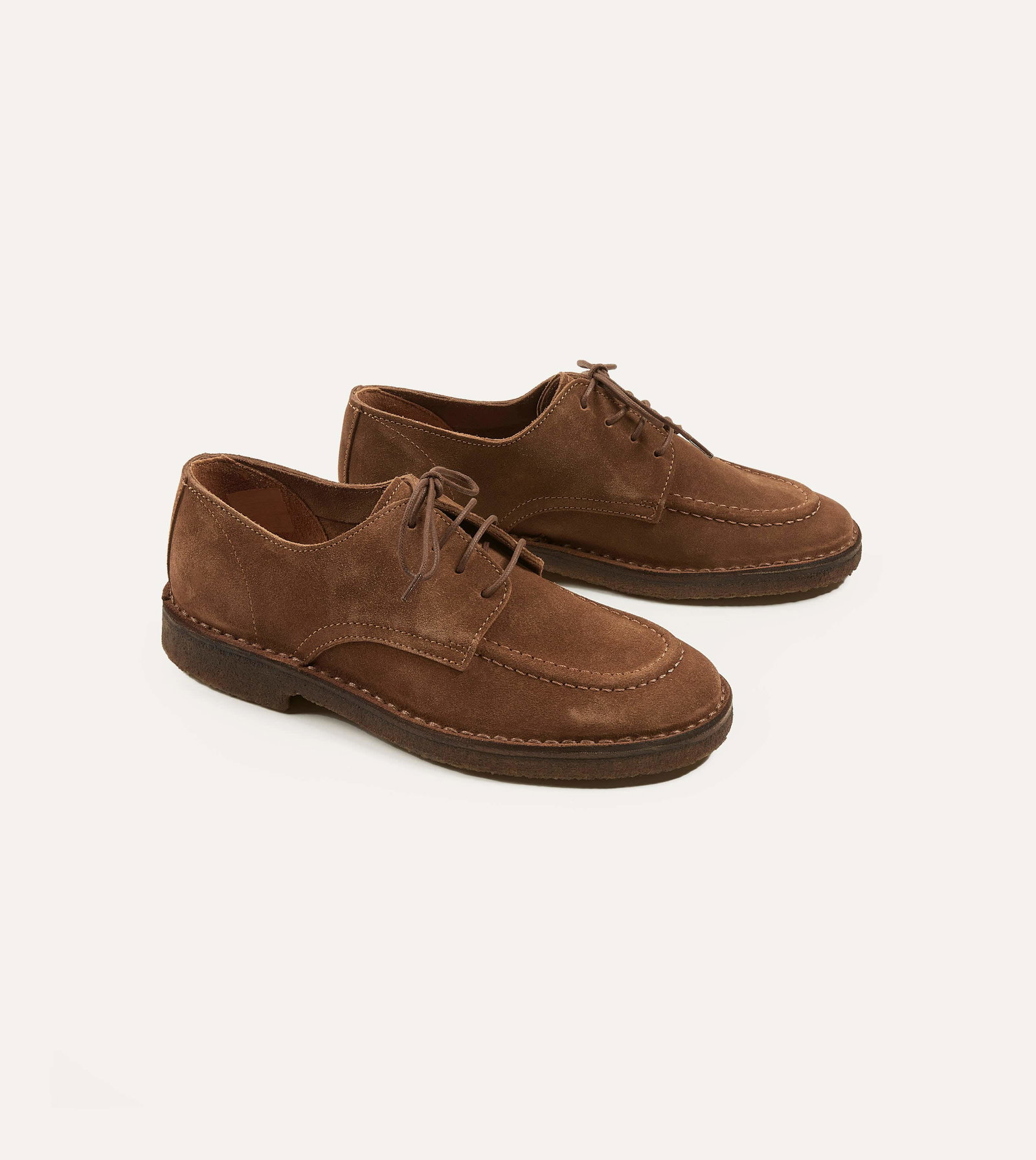 Image of Chard Moc-Toe Derby Shoe Tobacco Suede