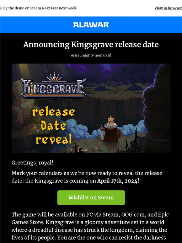 Release date revealed for Kingsgrave 🔱