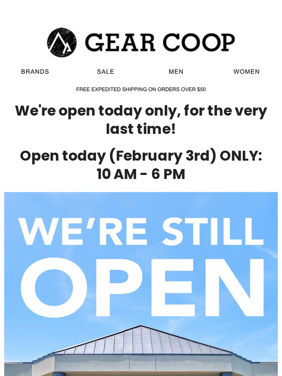 We're Open For One Last Day. Save 80%!
