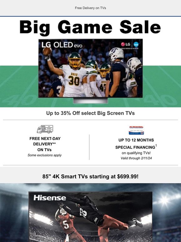 🏈 TV & Audio Deals in time for the Big Game!
