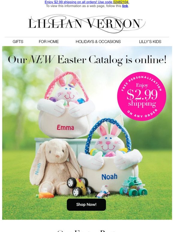 Our new Easter catalog is now online! $2.99 ships it all!