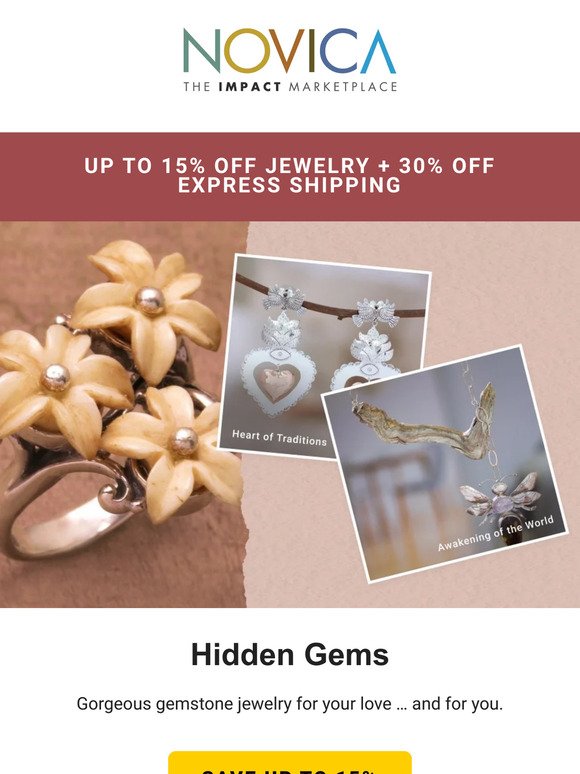 Love at first sight — gorgeous jewelry up to 15% OFF