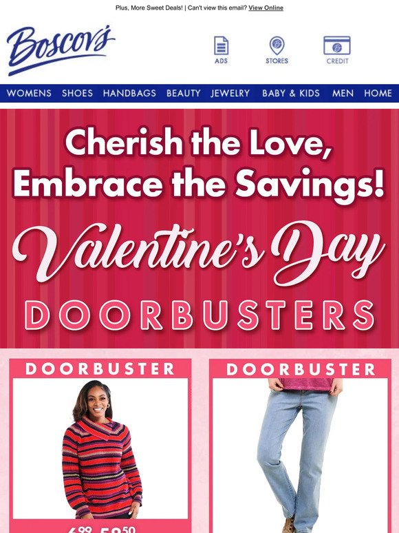 Embrace Savings with our Valentine’s Day Doorbusters
