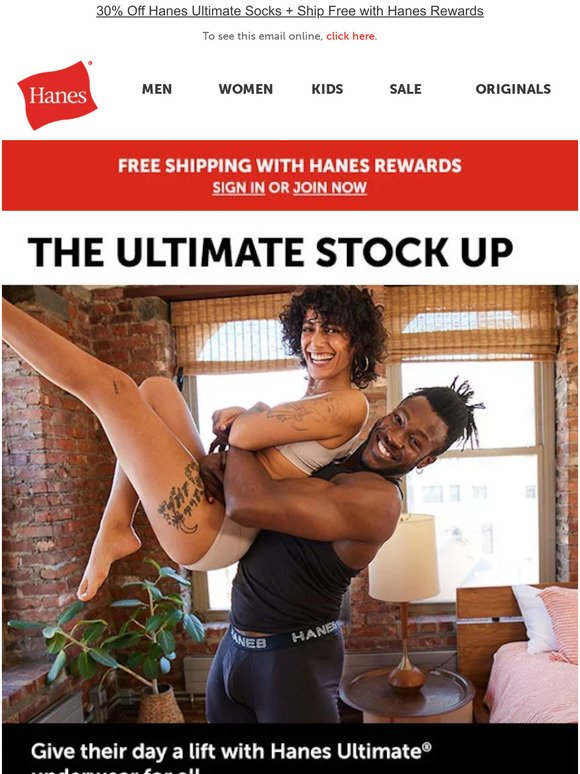 Up to 50% Off Hanes Ultimate Underwear
