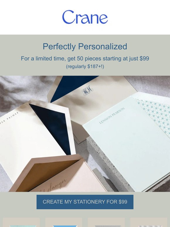 Personalized Stationery Starting at $99!