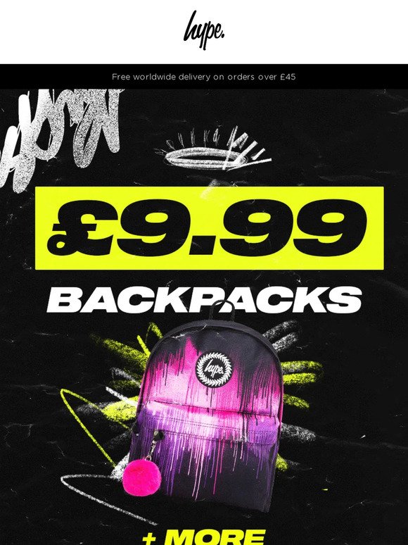 🚨PRICE DROP ALERT!! 🚨 Get a Hype. Backpack for just £9.99! Shop Now!