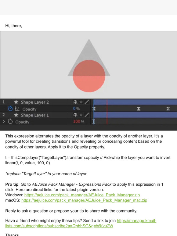 Invert Opacity expression