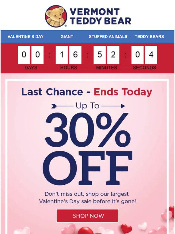 Last Chance! Our largest v-day sale! Up to 30% OFF!