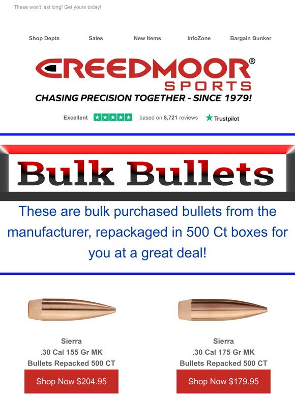 Check Out These Great Prices On Bulk Bullets!
