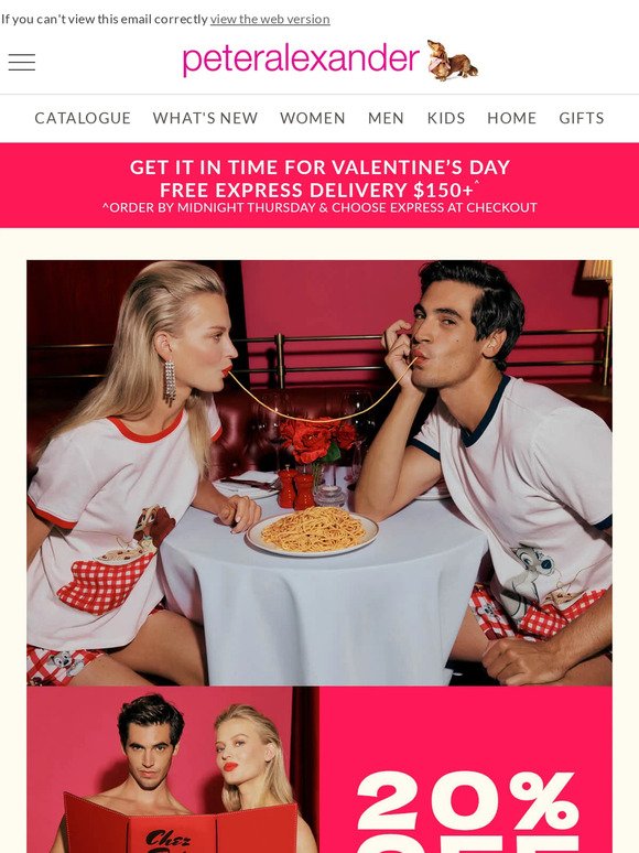 Make it a match this Valentine's Day! Free Express Delivery $150+