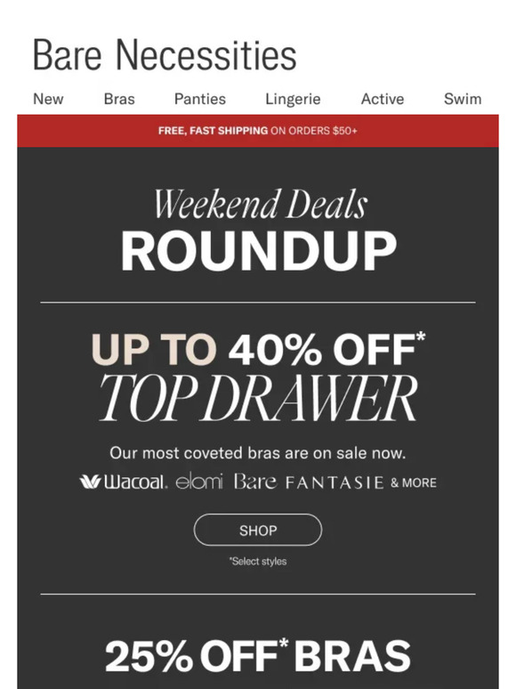 Bare Necessities Email Newsletters Shop Sales, Discounts, and Coupon Codes