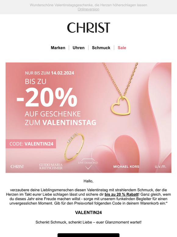 Jetzt bis zu 20 % Rabatt sichern & Liebe schenken!