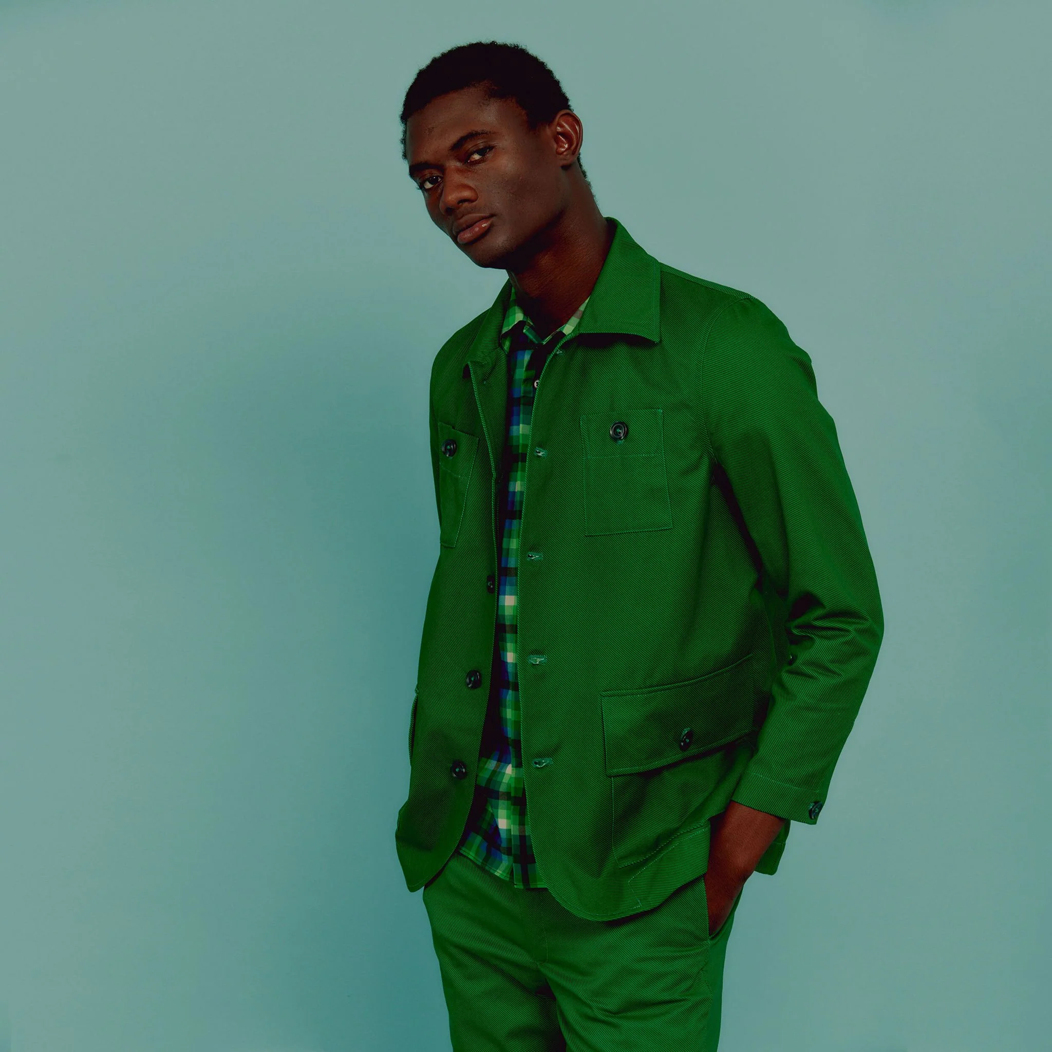 Image of The Vintage Green Twill Chore Coat
