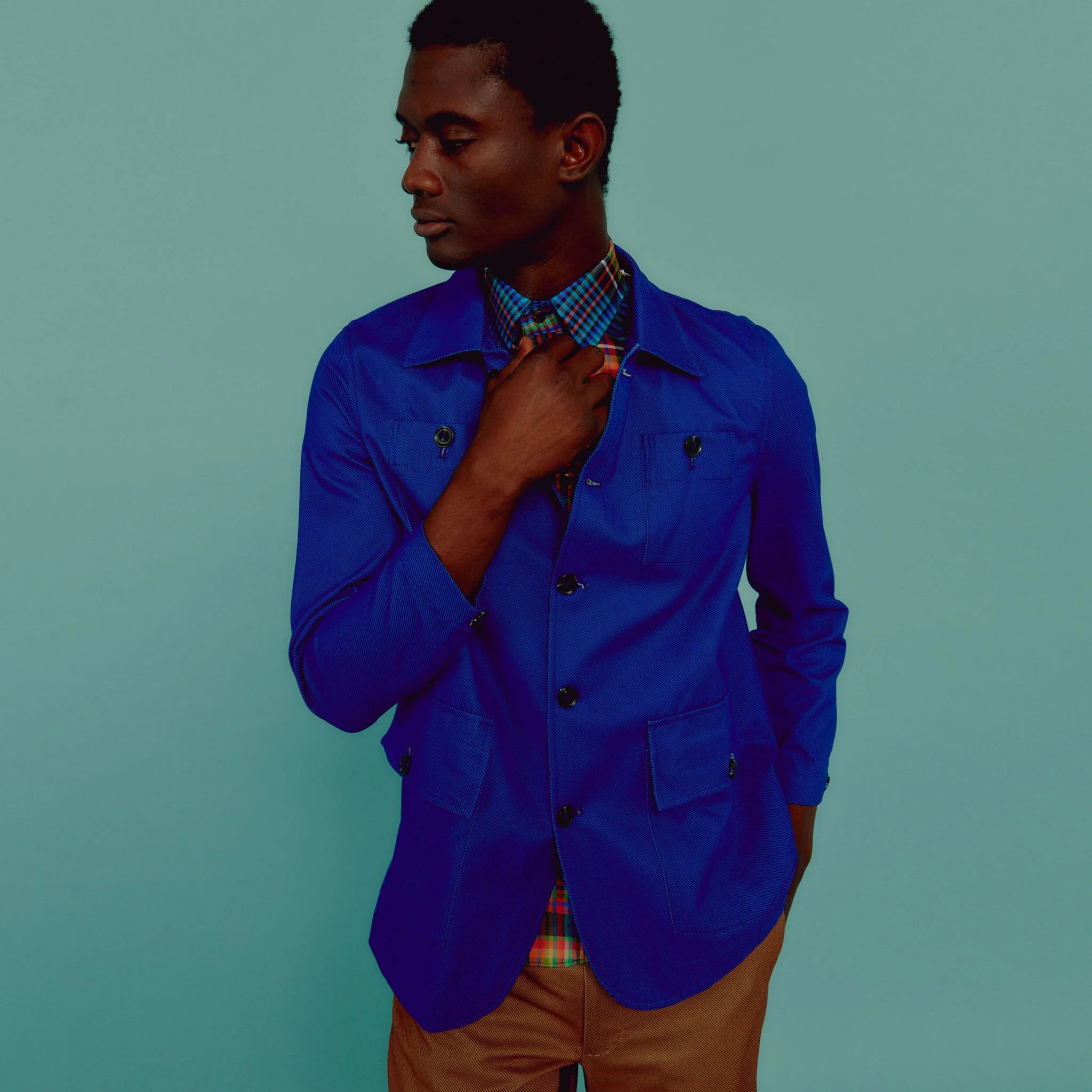 Image of The Bill Cunningham Blue Twill Chore Coat